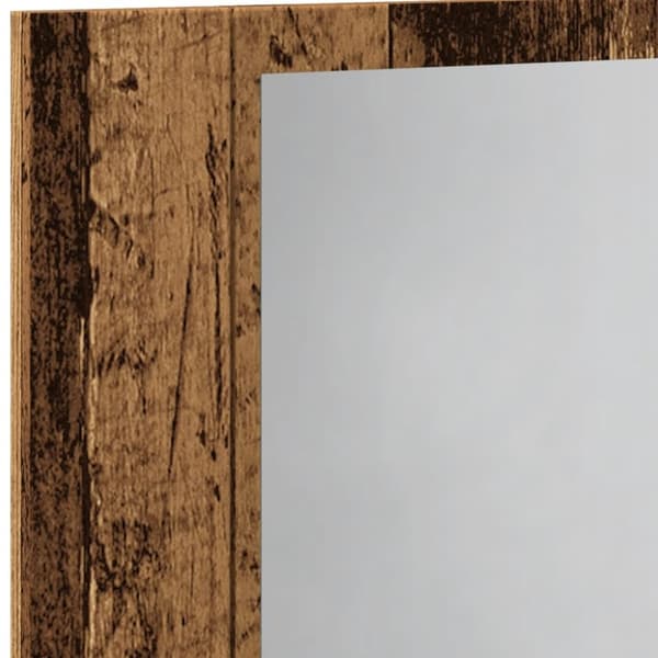 vidaXL spejlskab m. LED-lys 60x12x45 cm konstrueret træ antikt træ