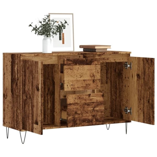 vidaXL skænk 104x35x70 cm konstrueret træ gammelt trælook