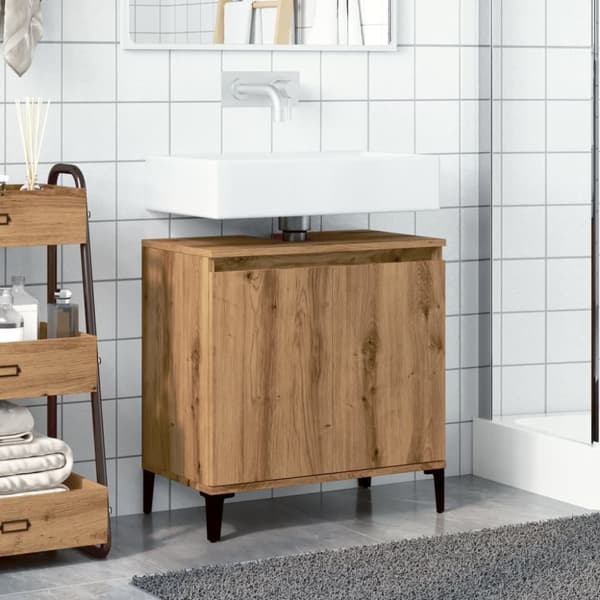 vidaXL Servantskap artisan eik 58x33x60 cm konstruert tre