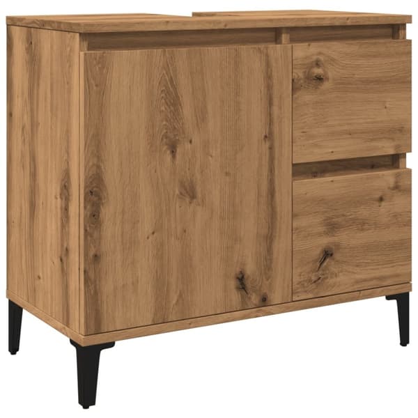 vidaXL Tvättställsskåp ek 65x33x60 cm konstruerat trä