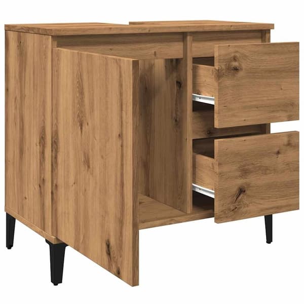 vidaXL Tvättställsskåp ek 65x33x60 cm konstruerat trä