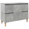 Pikkukuva 1 / 11: vidaXL Pesuallaskaappi betoninharmaa 80x33x60 cm tekninen puu