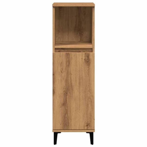 vidaXL badeværelsesskab 30x30x100 cm konstrueret træ kunsteg