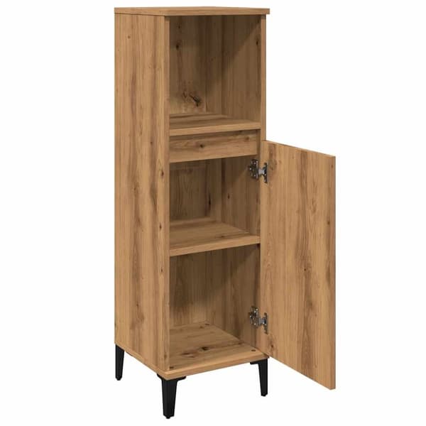 vidaXL badeværelsesskab 30x30x100 cm konstrueret træ kunsteg
