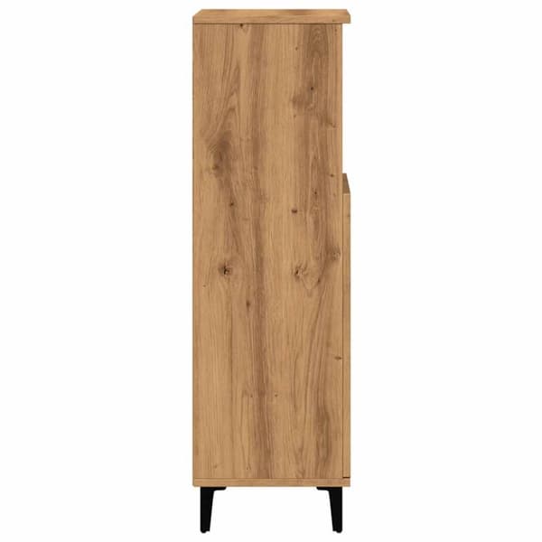 vidaXL badeværelsesskab 30x30x100 cm konstrueret træ kunsteg