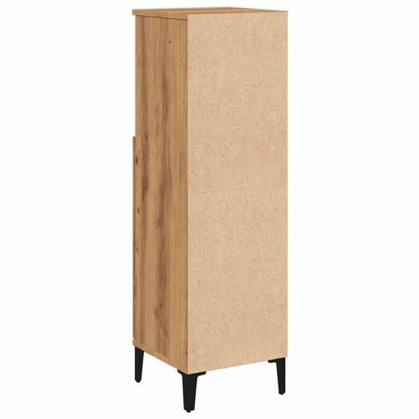 vidaXL badeværelsesskab 30x30x100 cm konstrueret træ kunsteg