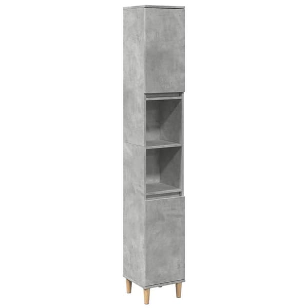 vidaXL Badrumsskåp betonggrå 30x30x190 cm konstruerat trä
