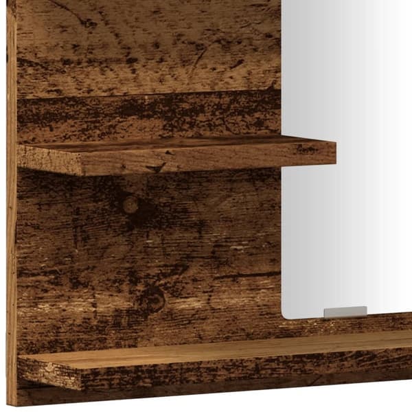 vidaXL badeværelsesskab med spejl 60x10,5x45 cm antikt træ