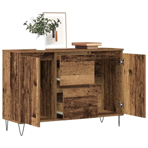 vidaXL skænk 104x35x70 cm konstrueret træ gammelt trælook
