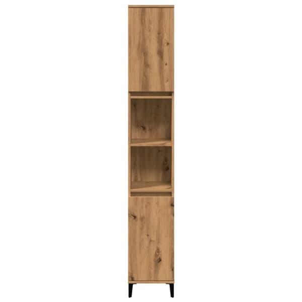 vidaXL badeværelsesskab 30x30x190 cm konstrueret træ kunsteg