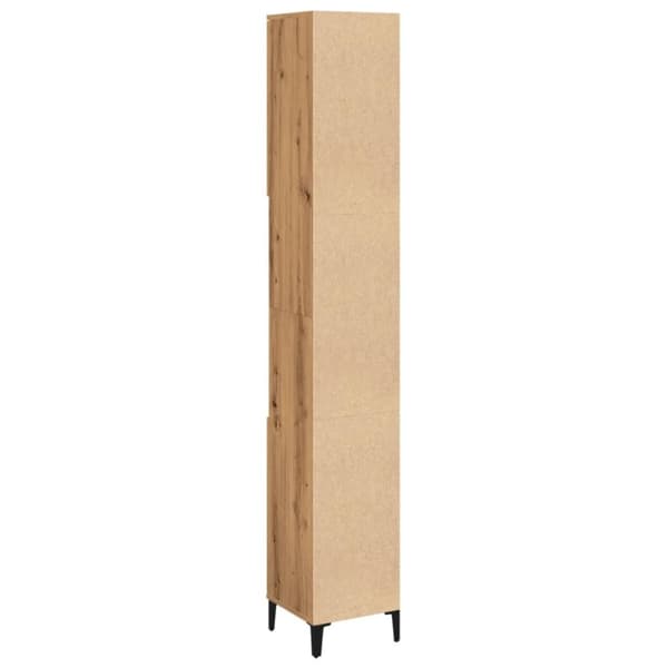 vidaXL badeværelsesskab 30x30x190 cm konstrueret træ kunsteg