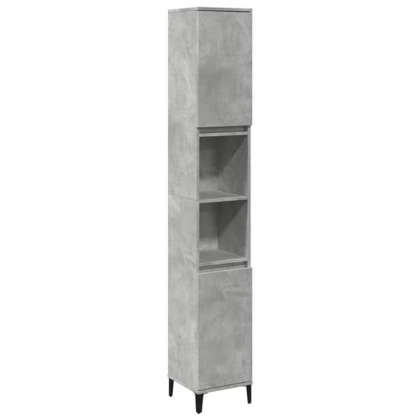 vidaXL Baderomsskap betonggrå 30x30x190 cm konstruert tre
