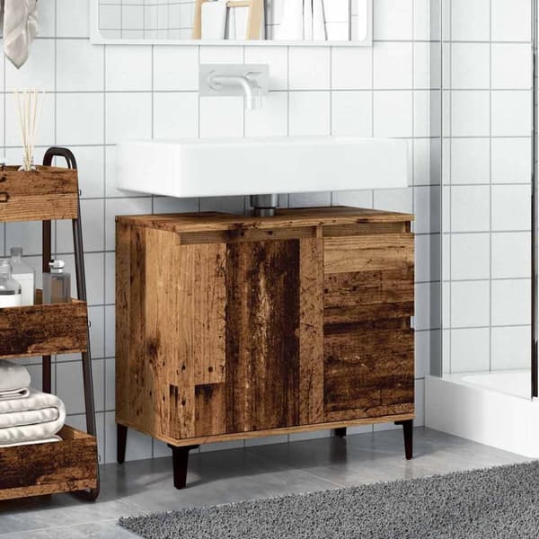 vidaXL Servantskap gammelt tre 65x33x60 cm konstruert tre