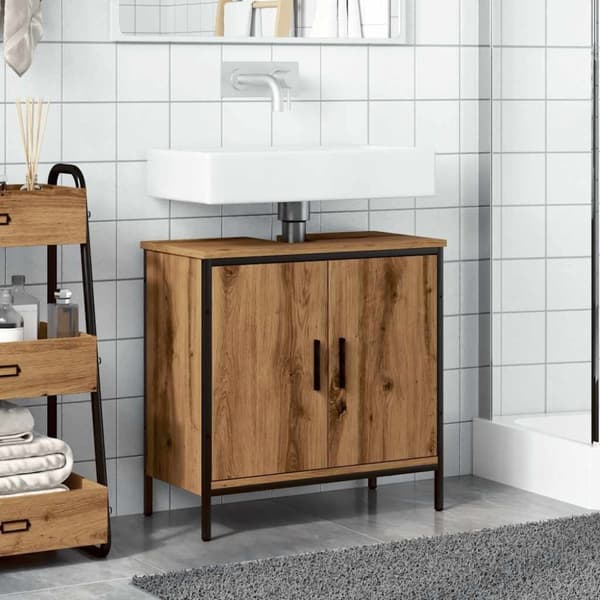 vidaXL Servantskap artisan eik 60x30x60 cm konstruert tre