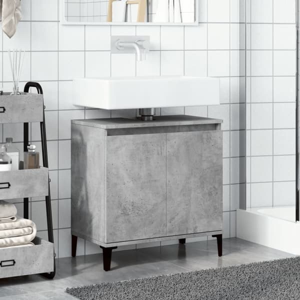 vidaXL Servantskap betonggrå 58x33x60 cm konstruert tre