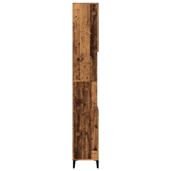 vidaXL badeværelsesskab 30x30x190 cm konstrueret træ gammelt trælook