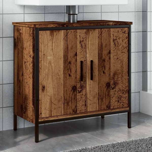 vidaXL Pesuallaskaappi vanha puu 60x30x60 cm tekninen puu