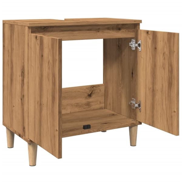 vidaXL Tvättställsskåp artisan ek 58x33x60 cm konstruerat trä