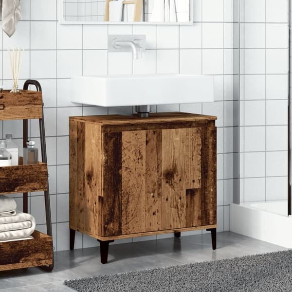 vidaXL Pesuallaskaappi vanha puu 58x33x60 cm tekninen puu