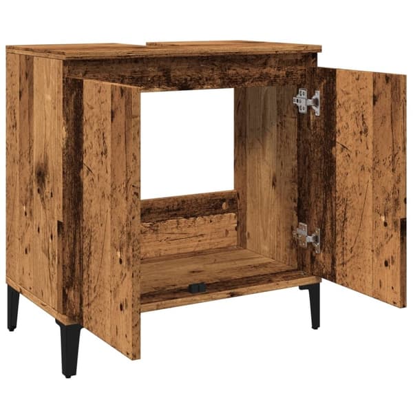 vidaXL Pesuallaskaappi vanha puu 58x33x60 cm tekninen puu