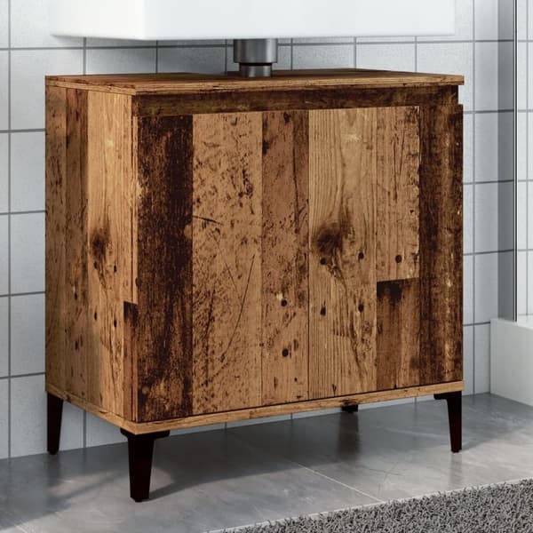 vidaXL Pesuallaskaappi vanha puu 58x33x60 cm tekninen puu