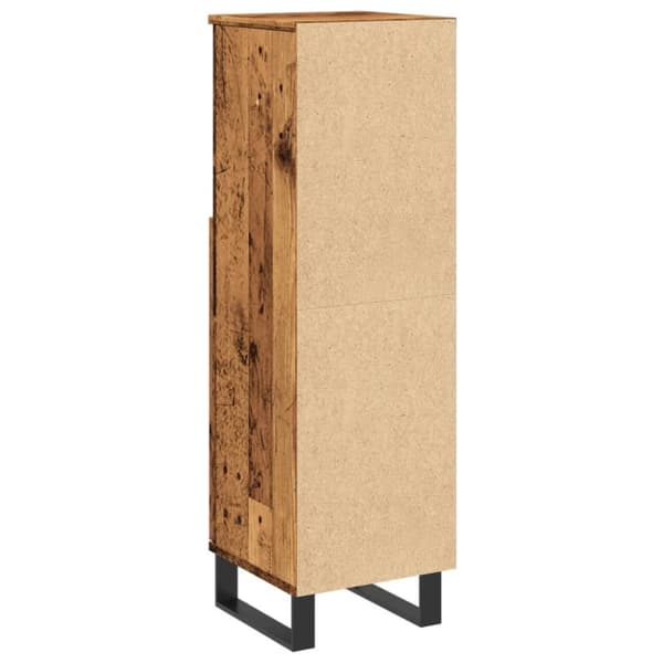 vidaXL badeværelsesskab 30x30x100 cm konstrueret træ gammelt trælook