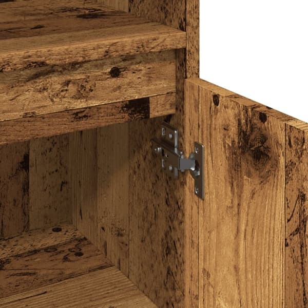 vidaXL badeværelsesskab 30x30x100 cm konstrueret træ gammelt trælook
