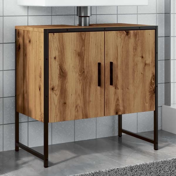 vidaXL Badeservantskap artisan eik 60x33x60 cm konstruert tre