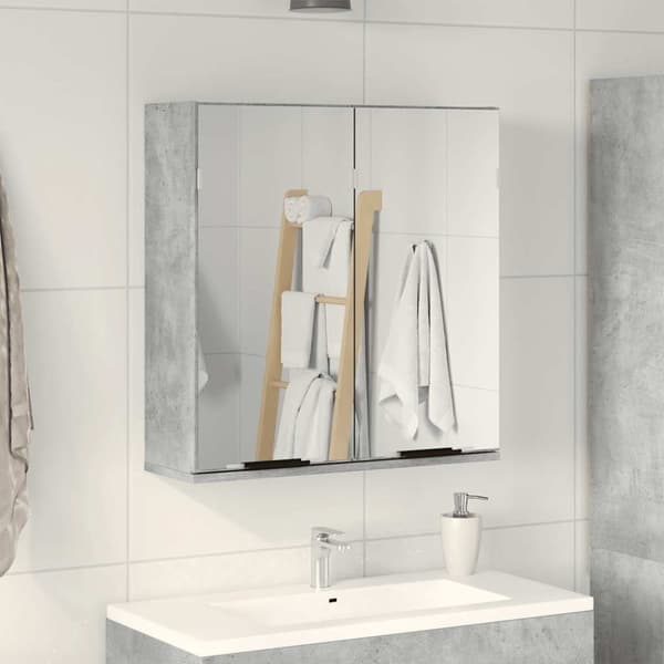 vidaXL Spegelskåp för badrum betonggrå 64x20x66,5 cm konstruerat trä