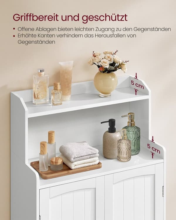 Rootz Badeværelsesskab Cloud White - Opbevaringsenhed - MDF-konstruktion - 2 låger og hylder - Stort og robust - 30cm x 60cm x 100cm