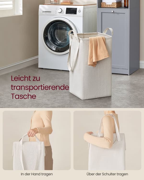 Rootz-kylpyhuonekaappi pyykkikorilla - Dove Grey - MDF polyesterikangas - Kahvat - 40cm x 40cm x 170cm - 24kg - 20kg Kapasiteetti