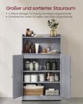 Miniatyrbillede 3 af 6: Rootz Dove Grey Badeværelsesskab - Opbevaringsenhed - Skab - MDF Materiale - 30 cm x 60 cm x 100 cm - Letvægts - Nem montering
