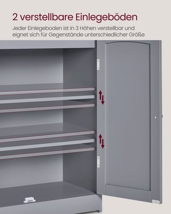 Rootz Dove Grey Badeværelsesskab - Opbevaringsenhed - Skab - MDF Materiale - 30 cm x 60 cm x 100 cm - Letvægts - Nem montering