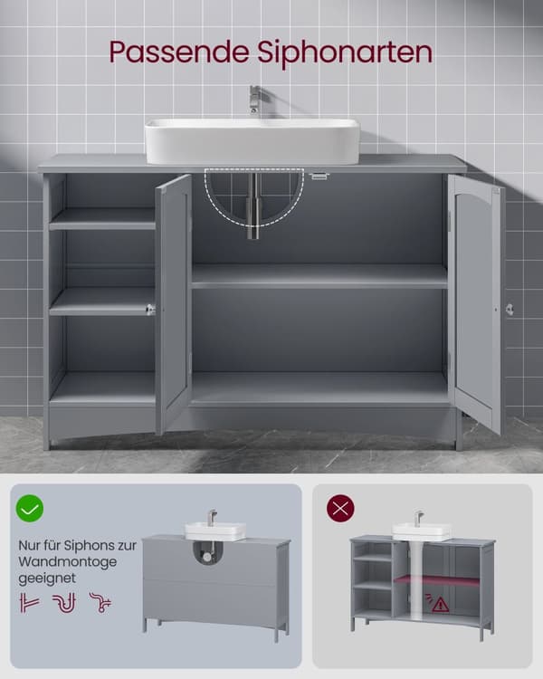 Washbasin kabinet - ekstra lange - 2 døre