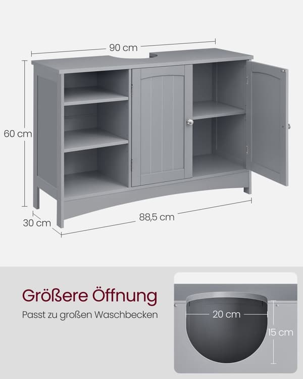 Washbasin kabinet - ekstra lange - 2 døre