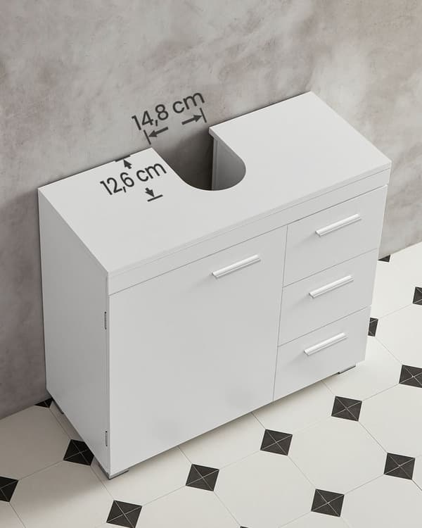 Washbasin møbler - badeværelsesmøbler - med 3 skuffer - hvid