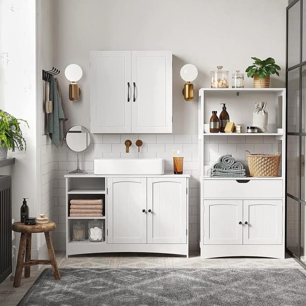 Washbasin -møbler - Ekstra lang basiskabinet - Badeværelsesmøbler - Hvid