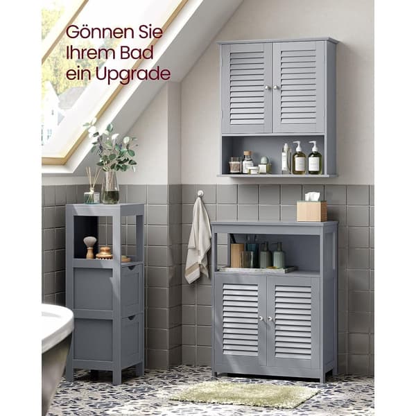 Badrumsmöbler - med justerbar hylla och lamellörrar