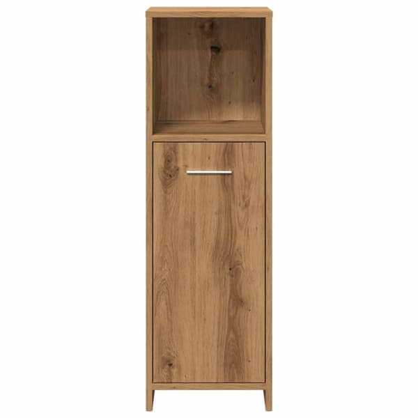vidaXL badeværelsesskab 30x30x95 cm konstrueret træ egetræsfarvet
