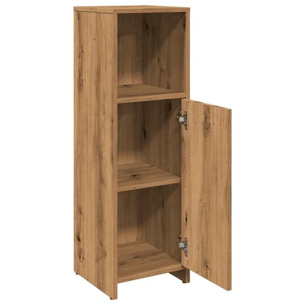 vidaXL badeværelsesskab 30x30x95 cm konstrueret træ egetræsfarvet