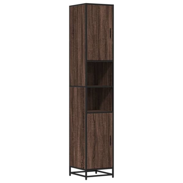 vidaXL Kylpyhuoneen kaappi ruskea tammi 35x37,5x188,5 cm tekninen puu