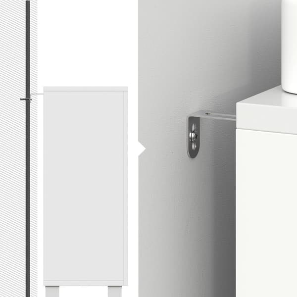WASHBASIN MURNITER - Badrumsskåp - Basskåp - med dubbla dörrar - Vit
