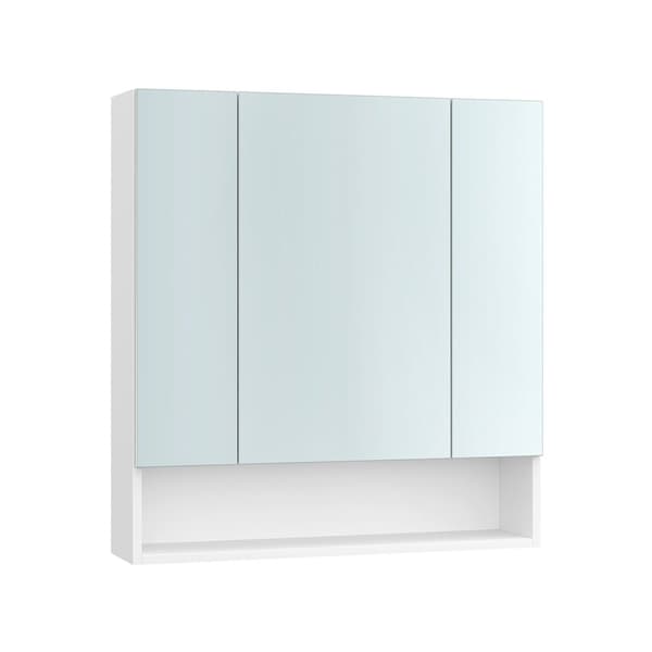 Badrumsskåp - med 3 dörrar - 16,5 × 70 × 75 cm - Wolkwit