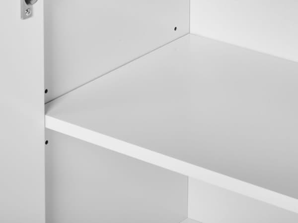 Tvättställsskåp Vit och Ljust Trä Bambu MDF Tall Trä Ben Hyllor Förvaring Badrumsmöbler