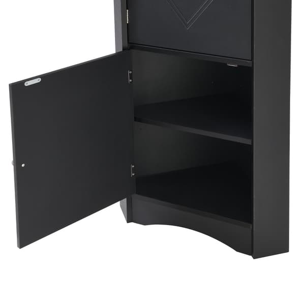 Rootz Hjørneskab - Badeværelsesopbevaring - Justerbar hylde - Fugtbestandig - 36,5L x 36,5W x 155H cm