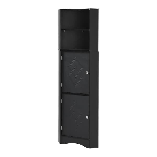 Rootz Hjørneskab - Badeværelsesopbevaring - Justerbar hylde - Fugtbestandig - 36,5L x 36,5W x 155H cm