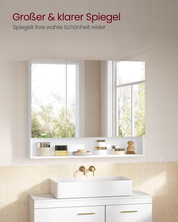 Kylpyhuonekalusteet - 3 ovella - 16,5 × 90 × 75 cm - Wolkwit