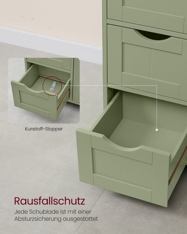 Badeværelsesskab - 4 skuffer - 30 × 55 × 82 cm - Forest Green