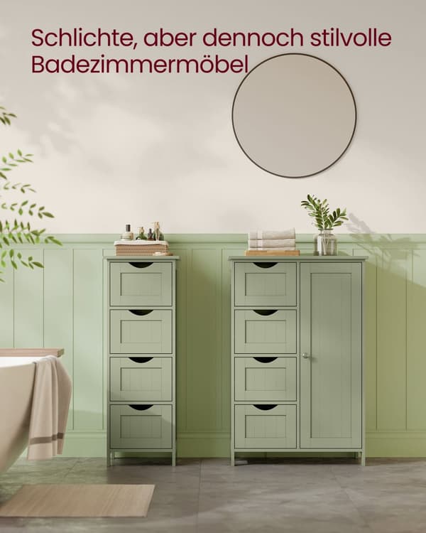 Badeværelsesskab - 4 skuffer - 30 × 55 × 82 cm - Forest Green