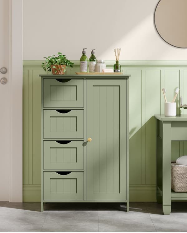 Badeværelsesskab - 4 skuffer - 30 × 55 × 82 cm - Forest Green